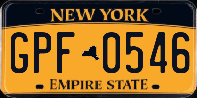 NY license plate GPF0546