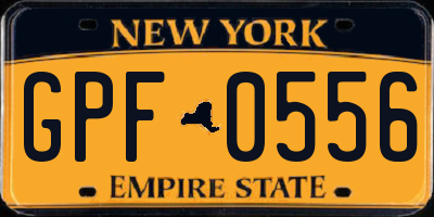 NY license plate GPF0556