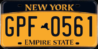NY license plate GPF0561