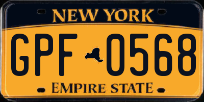 NY license plate GPF0568