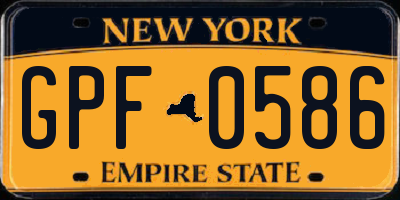 NY license plate GPF0586