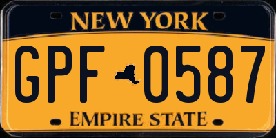 NY license plate GPF0587