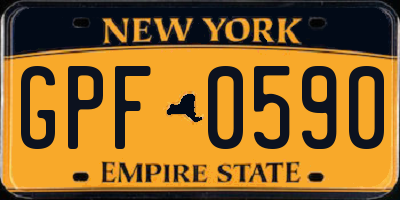 NY license plate GPF0590
