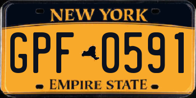 NY license plate GPF0591