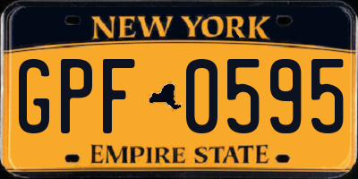 NY license plate GPF0595