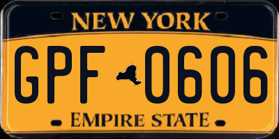 NY license plate GPF0606