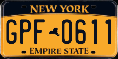 NY license plate GPF0611