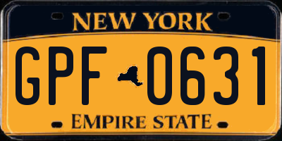 NY license plate GPF0631