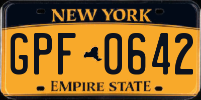 NY license plate GPF0642