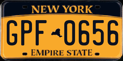 NY license plate GPF0656