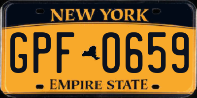 NY license plate GPF0659