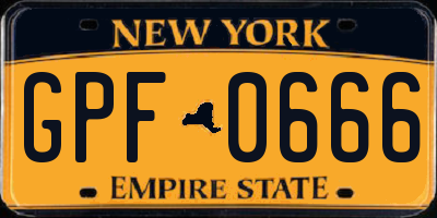NY license plate GPF0666