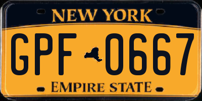 NY license plate GPF0667