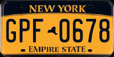 NY license plate GPF0678