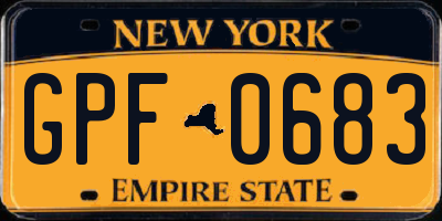NY license plate GPF0683