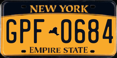 NY license plate GPF0684