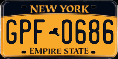 NY license plate GPF0686