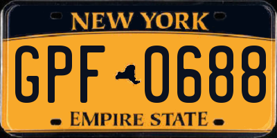 NY license plate GPF0688