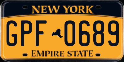 NY license plate GPF0689