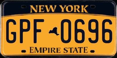 NY license plate GPF0696