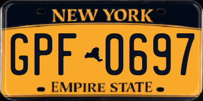 NY license plate GPF0697