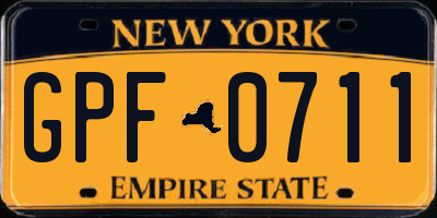 NY license plate GPF0711