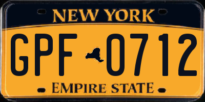 NY license plate GPF0712