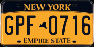 NY license plate GPF0716