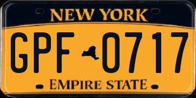 NY license plate GPF0717