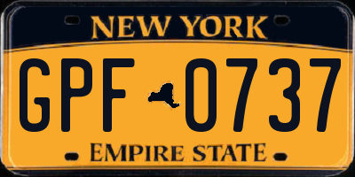 NY license plate GPF0737
