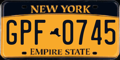 NY license plate GPF0745