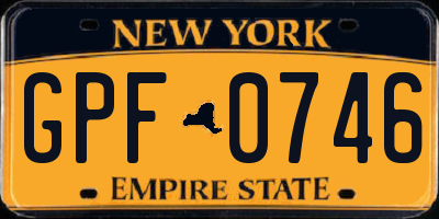 NY license plate GPF0746