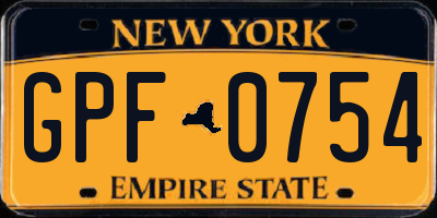 NY license plate GPF0754