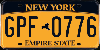 NY license plate GPF0776