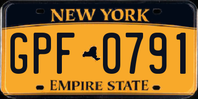 NY license plate GPF0791