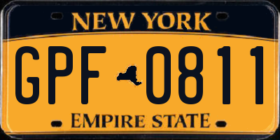 NY license plate GPF0811