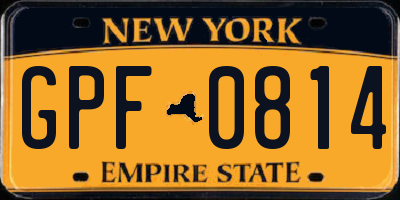 NY license plate GPF0814