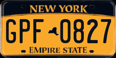 NY license plate GPF0827