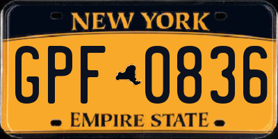 NY license plate GPF0836