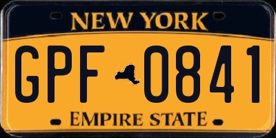 NY license plate GPF0841