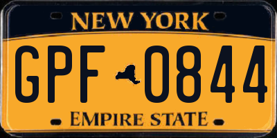 NY license plate GPF0844