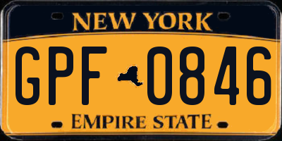 NY license plate GPF0846