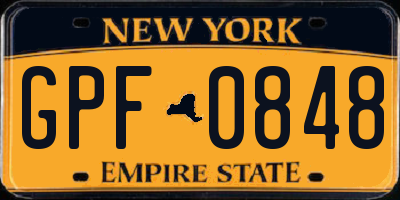 NY license plate GPF0848