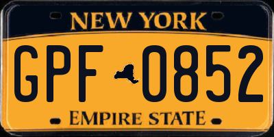 NY license plate GPF0852
