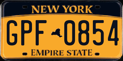 NY license plate GPF0854