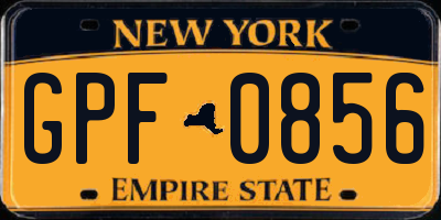 NY license plate GPF0856