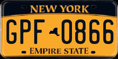NY license plate GPF0866