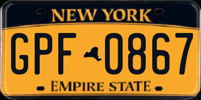 NY license plate GPF0867