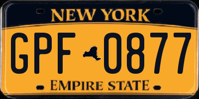 NY license plate GPF0877