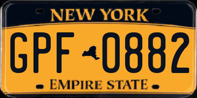 NY license plate GPF0882